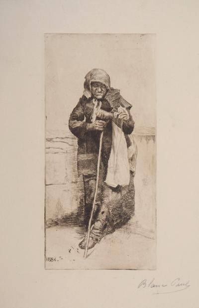 Joseph-Paul BLANC : Mendiant, 1884 - Gravure originale signée 2
