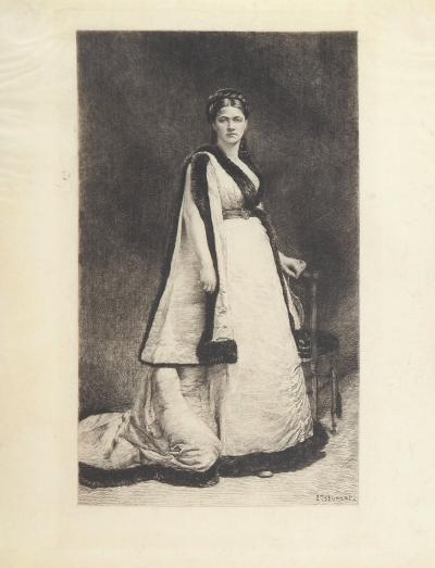 Léon BONNAT : Portrait de femme, Madame Pasca - Gravure originale signée 2