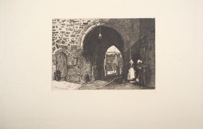 François BONVIN : Le vieux Londres, 1871 - Gravure originale signée 2