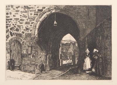 François BONVIN : Le vieux Londres, 1871 - Gravure originale signée 2