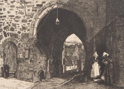 François BONVIN : Le vieux Londres, 1871 - Gravure originale signée 2