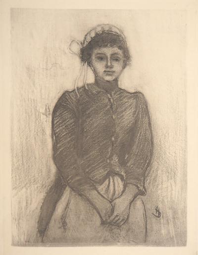 Henri BOUTET : Bretagne : Portrait de femme cancalaise - Gravure originale signée 2
