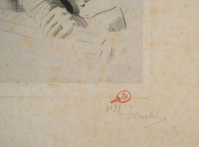 Henri BOUTET : En rêverie, 1883 - Gravure originale signée 2