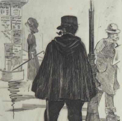 Henri BOUTET : Le Gendarme - Gravure originale 2