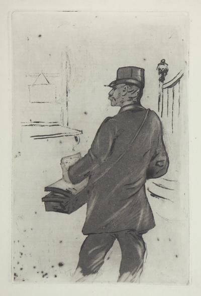 Henri BOUTET : Le Facteur - Gravure originale 2