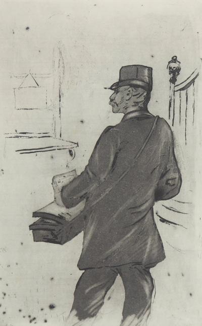 Henri BOUTET : Le Facteur - Gravure originale 2