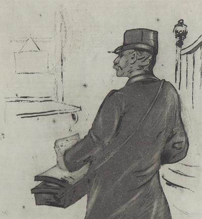 Henri BOUTET : Le Facteur - Gravure originale 2