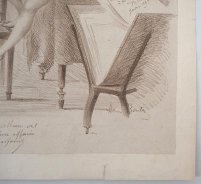 Henri BOUTET : Modèle dans un atelier, 1897 - Lithographie originale signée 2