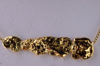 Collier et pendentif pépite d’or pur 2