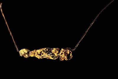 Collier et pendentif pépite d’or pur 2