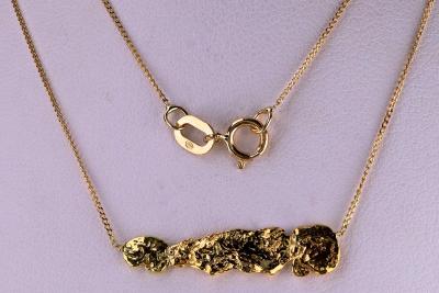 Collier et pendentif pépite d’or pur 2