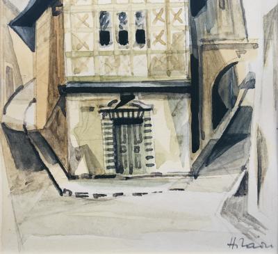 Camille HILAIRE - La Maison de Rabelais, Metz, 1954 - Aquarelle originale signée 2