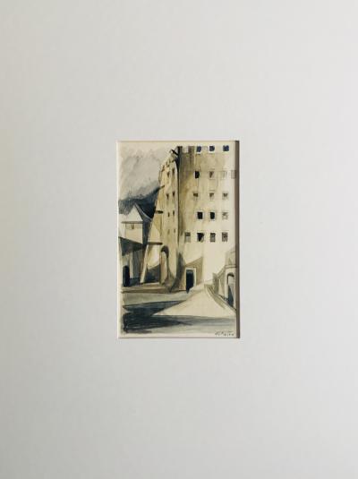 Camille HILAIRE - Le Grenier de Chèvremont, Metz, 1954 - Aquarelle originale signée 2