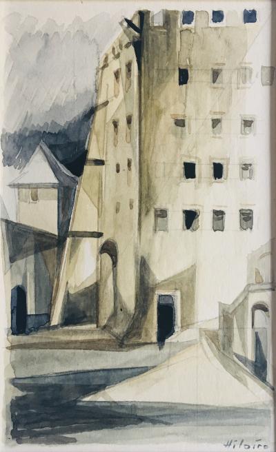 Camille HILAIRE - Le Grenier de Chèvremont, Metz, 1954 - Aquarelle originale signée 2