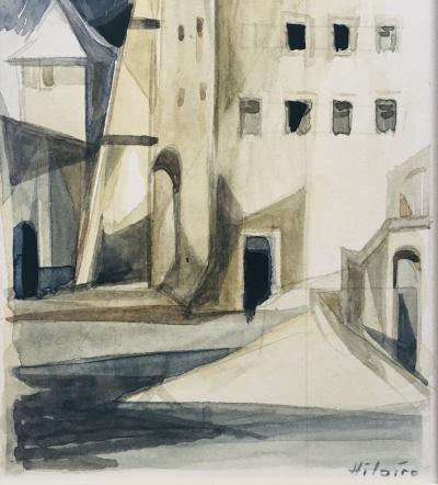 Camille HILAIRE - Le Grenier de Chèvremont, Metz, 1954 - Aquarelle originale signée 2