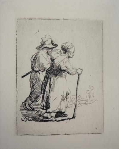 REMBRANDT (d’après) : Le couple de paysans, 1650 - Gravure 2