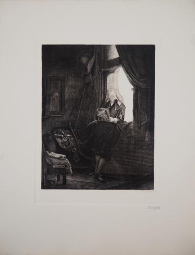 REMBRANDT (d’après) : Portrait de Jan Six, 1647 - Gravure signée et numérotée 2