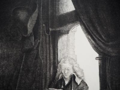 REMBRANDT (d’après) : Portrait de Jan Six, 1647 - Gravure signée et numérotée 2