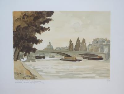 Robert YAN - Le pont du Carrousel - Lithographie signée et dédicacée 2