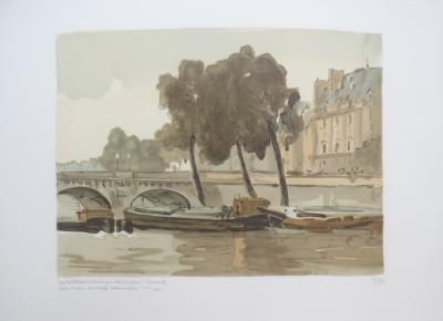 Robert YAN - Le Pont Louis Philippe- Lithographie signée et dédicacée 2