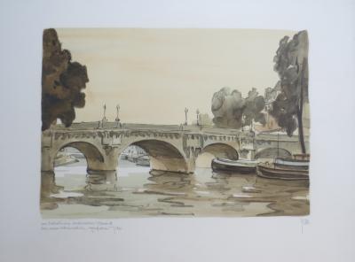 Robert YAN - Le Pont-Neuf - Lithographie signée et dédicacée 2