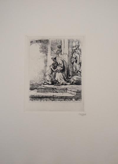 REMBRANDT (after): The Return of the Prodigal Son, 1636 - Signed and numbered engraving 2