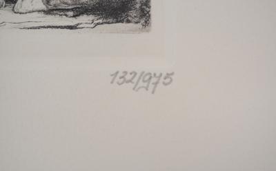 REMBRANDT (after): Le Petit chien endormi, 1640 - Numbered engraving 2