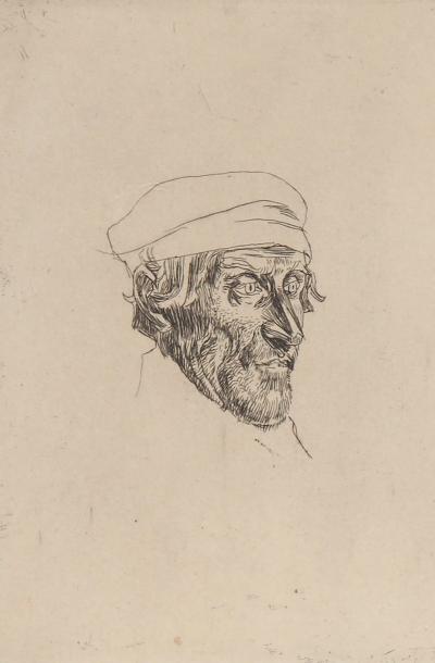 Ernest-Ange DUEZ : Portrait de marin - Gravure originale signée 2
