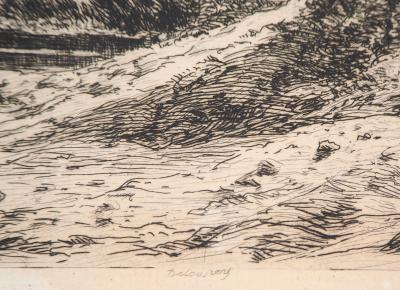 Alfred-Alexandre DELAUNEY : Ruisseau dans le forêt - Gravure originale signée 2