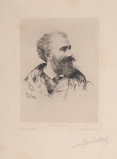 Loys DELTEIL : Portrait de Félix Buhot - Gravure originale signée 2