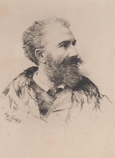 Loys DELTEIL : Portrait de Félix Buhot - Gravure originale signée 2