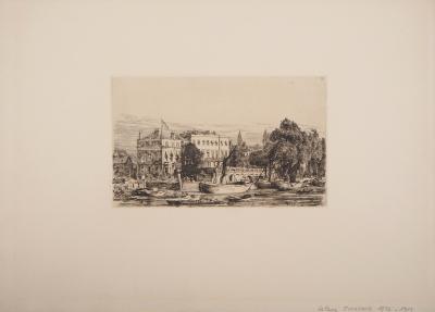 Arthur EVERSHED : Vue de Richmond, 1876 - Gravure originale signée 2