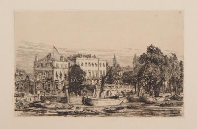 Arthur EVERSHED : Vue de Richmond, 1876 - Gravure originale signée 2