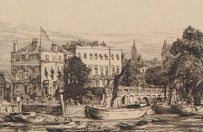 Arthur EVERSHED : Vue de Richmond, 1876 - Gravure originale signée 2