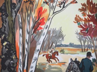 Yves BRAYER - Promenade à cheval en forêt - Lithographie signée et numérotée 2