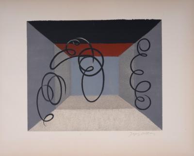 Jacques VILLON - Le Théâtre, 1962 - Original hand-signed lithograph 2