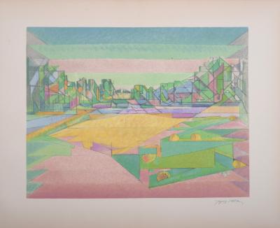 Jacques VILLON - Le potager aux citrouilles, 1962 - Lithographie originale signée à la main 2