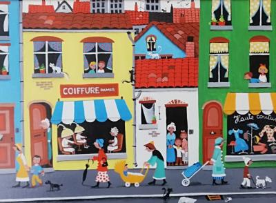 Marie-Louise BATARDY - Le village, 1975  Acrylique sur toile 2