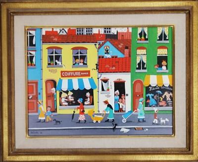 Marie-Louise BATARDY - Le village, 1975  Acrylique sur toile 2