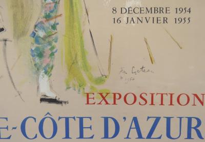Jean COCTEAU - Exposition Nice-Côte d’Azur, 1954  - Affiche lithographique 2