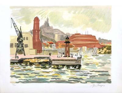 Yves BRAYER - Marseille: le fort Saint-Nicolas, 1974 - Lithographie signée et numérotée 2