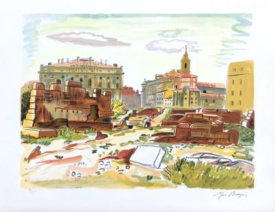 Yves BRAYER - Les fouilles de Massalia: La poussière du temps - Lithographie signée 2