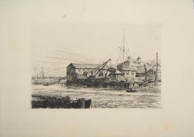 Arthur EVERSHED : Littlehampton, 1880 - Gravure originale signée 2