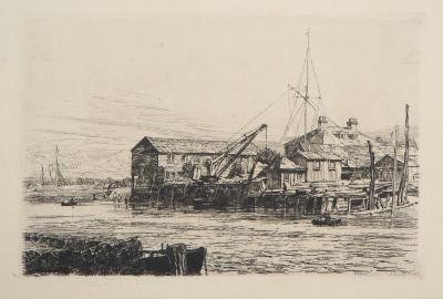 Arthur EVERSHED : Littlehampton, 1880 - Gravure originale signée 2