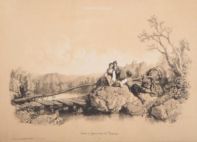 François Fortuné A. FEROGIO : Pique-nique au bord du lac - Lithographie originale signée 2