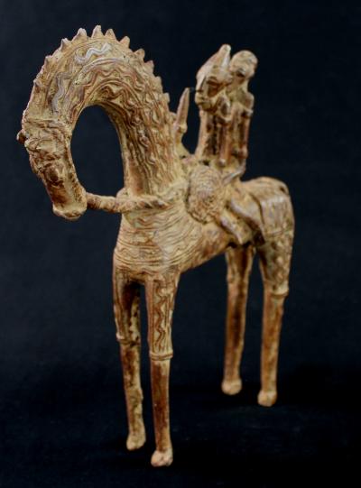 Mali, Ethnie Dogon, Couple de Cavaliers en bronze 2