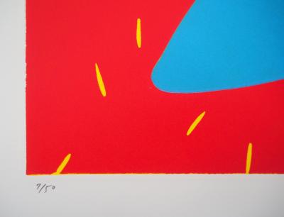 Aki KURODA : Notre planète bleue, 1993 - Linogravure originale, Signée 2