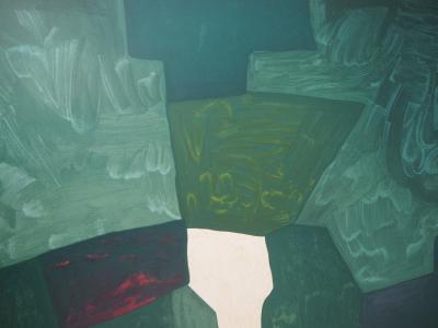 Serge Poliakoff (d’après) : Composition verte et bleue - Lithographie, Signée 1969 2