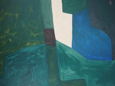 Serge Poliakoff (d’après) : Composition verte et bleue - Lithographie, Signée 1969 2
