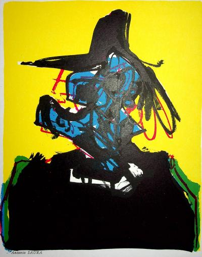Antonio SAURA - Portrait surréaliste - Lithographie originale 2